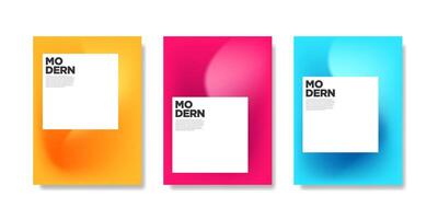 Set of modern gradient mesh background business templates vector
