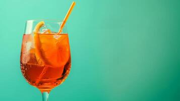 Refreshing Spritz cocktail in wine glass photo
