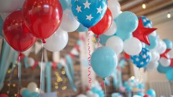Festive balloons creating vibrant patriotic atmosphere photo