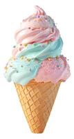 ice cream cone in pastel colors 3D render photo