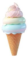 ice cream cone in pastel colors 3D render photo