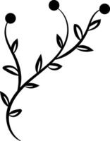 Line art style decorative branch vector