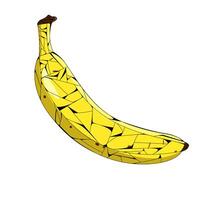 Banana in stained glass technique vector