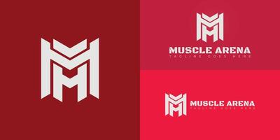 Abstract initial hexagon letters MA or AM logo in silver-white color isolated on multiple background colors. The logo is suitable for fitness club logo design illustration inspiration templates vector
