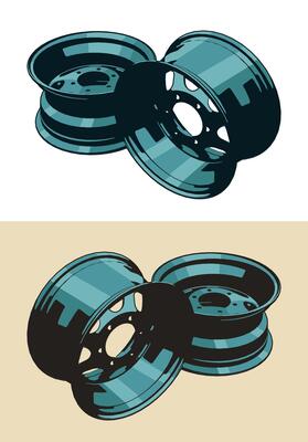 Steel wheels illustrations