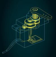 Servo motor blueprint vector