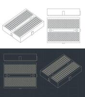 Breadboard mini format blueprints vector