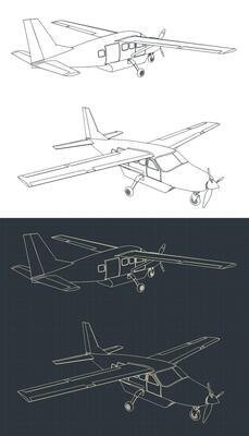 Light single-engine turboprop aircraft blueprints