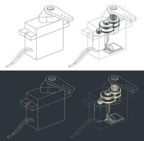 Servo motor blueprints vector
