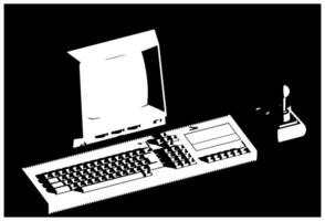 Retro computer illustration vector