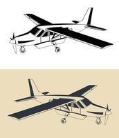 Light single-engine turboprop aircraft vector