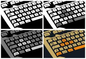 Mechanical retro keyboard mini set vector