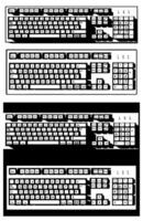 Mechanical keyboard illustrations vector