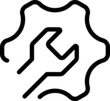 Wrench Service System Setting Outlined Icon vector