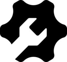 Wrench Service System Setting Filled Icon vector