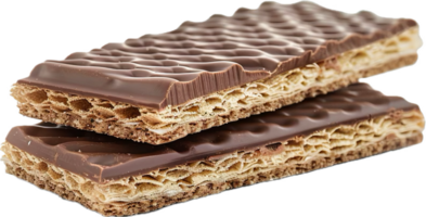 Stack of Chocolate Covered Wafer Biscuits. png