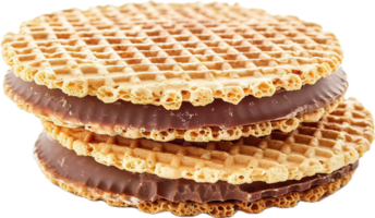 Stack of Chocolate Covered Wafer Biscuits. png