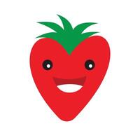 Red apple with happy face on white vector