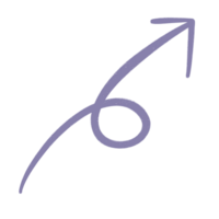 Purple Arrow Line Upward Curved Arrow Sketch Arrow Line Element png