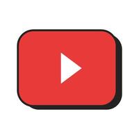Youtube player icon with flat design on white background vector