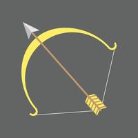 Native american bow and arrow on gray isolated background vector