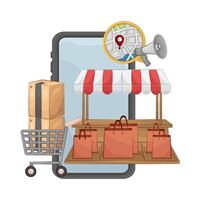 Illustration of marketplace vector