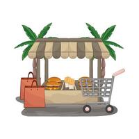 Illustration of burger shop vector