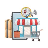 Illustration of marketplace vector