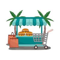 Illustration of burger shop vector