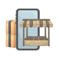 Illustration of marketplace vector