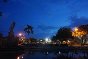 The night view of a park photo