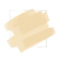 Golden simple frame with watercolor stain vector