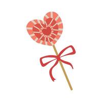 Candy heart symbol drawing for design Lollipop Isolated vector