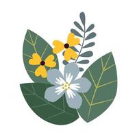 Hand drawn spring flowers, Colorful spring flowers on white background vector