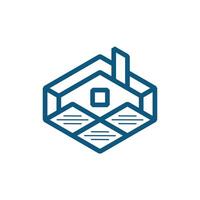 Home Tile line modern simple logo, logotype element for template vector