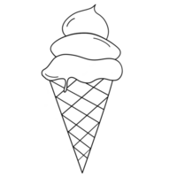 Ice Cream Cone Outline Drawing png
