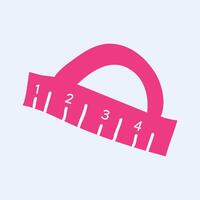 Protractor line icon Geometry angle measurement symbol on white background vector