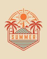 Monoline Summer View for your Tshirt design, community, or element design vector