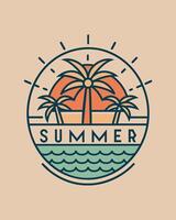 Monoline Summer View for your Tshirt design, community, or element design vector