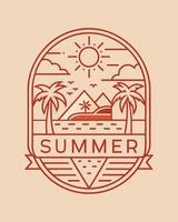 Monoline Summer View for your Tshirt design, community, or element design vector