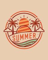 Monoline Summer View for your Tshirt design, community, or element design vector