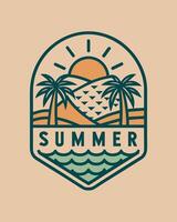 Monoline Summer View for your Tshirt design, community, or element design vector