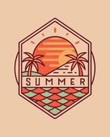 Monoline Summer View for your Tshirt design, community, or element design vector