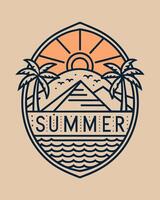 Monoline Summer View for your Tshirt design, community, or element design vector