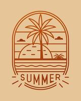 Monoline Summer View for your Tshirt design, community, or element design vector