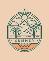 Monoline Summer View for your Tshirt design, community, or element design vector