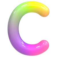 Font C 3D Rendering, Color Gradient png