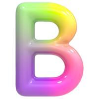 Font B 3D Rendering, Color Gradient png