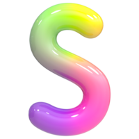 Font S 3D Rendering, Color Gradient png