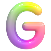 Font G 3D Rendering, Color Gradient png